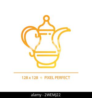 Arabic coffee pot gradient linear vector icon Stock Vector