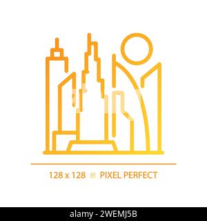 Dubai skyscrapers modern gradient linear vector icon Stock Vector