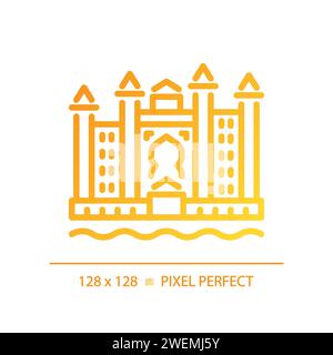 Dubai resort complex gradient linear vector icon Stock Vector