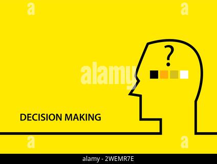 Simple flat vector illustration of decision making symbol Stock Vector