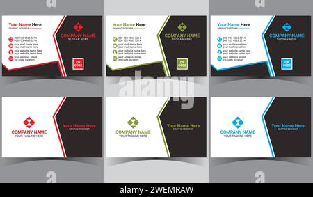 modern business card and creative business card corporate name card template Stock Vector