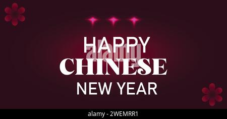 Happy Chinese New Year text illustration design Stock Vector