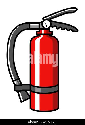 Simple flat vector illustration of fire extinguisher isolated on white background Stock Vector