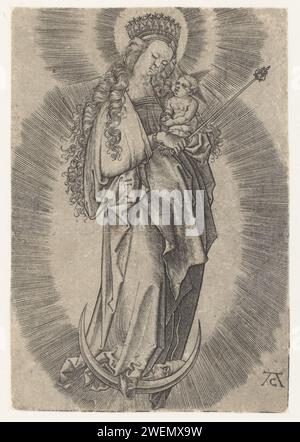 Madonna and Child in Heaven Crowned by Two Angels, Tempera on wooden ...