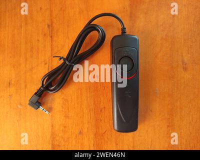 Wired remote control for camera control Stock Photo