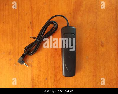 Wired remote control for camera control Stock Photo