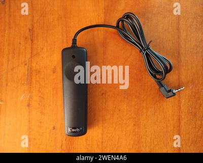 Wired remote control for camera control Stock Photo