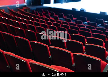 empty theater seats with white background Stock Photo
