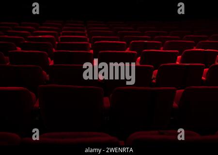 empty theater seats with white background Stock Photo