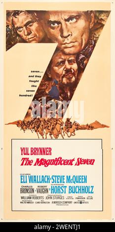 The Magnificent Seven (United Artists 1960). Yul Brynner, Steve McQueen, Charles Bronson, Robert Vaughn Stock Photo