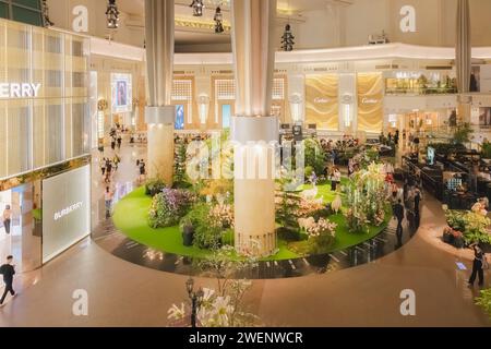 Taipei, Taiwan - October 1, 2023: Luxury designer shops and interior inside Taipei 101 Tower and Taipei 101 shopping center in the downtown city Da'an Stock Photo