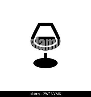 Glass of Cognac flat vector icon. Simple solid symbol isolated on white background Stock Vector