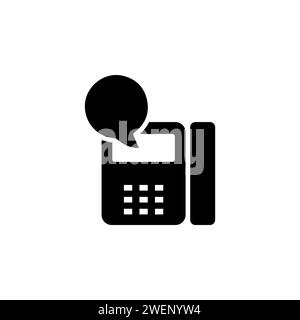 Fax Machine, Answering flat vector icon. Simple solid symbol isolated on white background Stock Vector