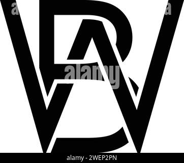 Vector BW, WB logo and clothing, fashion and monogram logo Stock Vector
