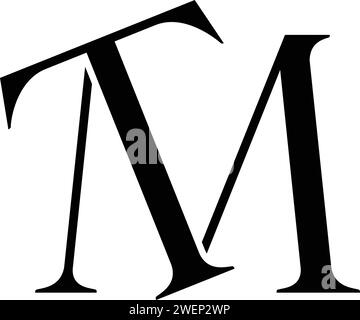 Vector TM, MT logo Stock Vector
