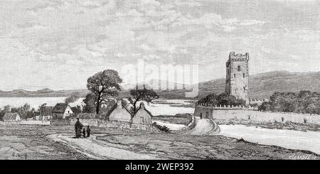 Muckinish West Tower House, County Clare, Republic of Ireland. Three Months In Ireland By Miss Marie Anne De Bovet (1855 - 1935) Limerick and the Clare Coast 1889 Stock Photo
