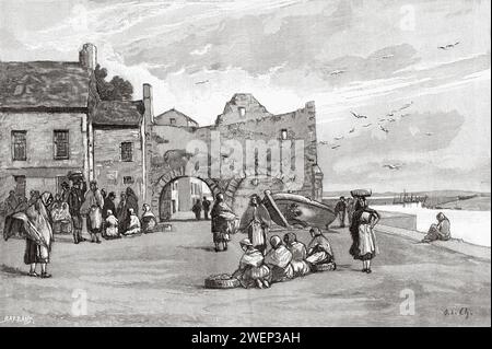 The old fish market in Galway, Republic of Ireland. Three Months In Ireland By Miss Marie Anne De Bovet (1855 - 1935) Limerick and the Clare Coast 1889 Stock Photo