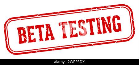 beta testing stamp. beta testing rectangular stamp isolated on white background Stock Vector