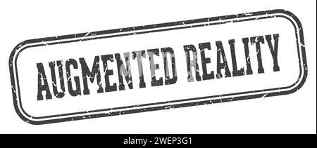 augmented reality stamp. augmented reality rectangular stamp isolated on white background Stock Vector