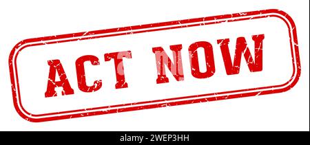 act now stamp. act now rectangular stamp isolated on white background Stock Vector