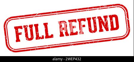 full refund stamp. full refund rectangular stamp isolated on white background Stock Vector