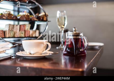 English home tea time with sweet desserts Stock Photo