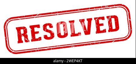 resolved stamp. resolved rectangular stamp isolated on white background Stock Vector