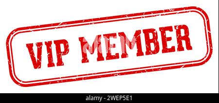 vip member stamp. vip member rectangular stamp isolated on white background Stock Vector