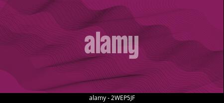 Abstract lines background with glowing wave. Shiny moving lines design element. Futuristic technology concept. Vector illustration Stock Vector