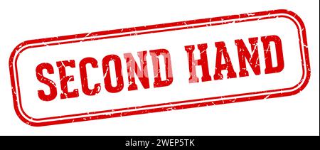 second hand stamp. second hand rectangular stamp isolated on white background Stock Vector