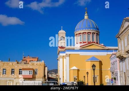 Ermoupoli, GR - 9 August 2023: Ermoupoli Church of Agios Nikolaos Stock Photo