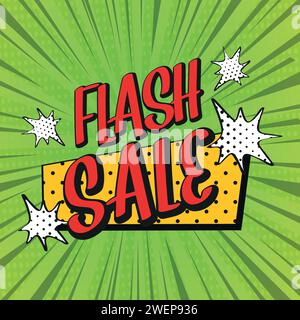 flash sales pop art huge sales text pop vector image Stock Vector