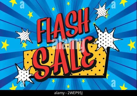 flash sales pop art huge sales text pop vector image Stock Vector