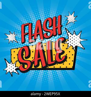flash sales pop art huge sales text pop vector image Stock Vector