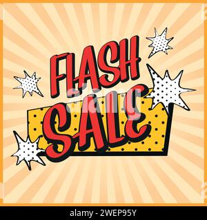 flash sales pop art huge sales text pop vector image Stock Vector
