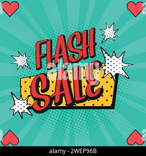 flash sales pop art huge sales text pop vector image Stock Vector