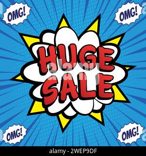 flash sales pop art huge sales text pop vector image Stock Vector