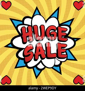 flash sales pop art huge sales text pop vector image Stock Vector