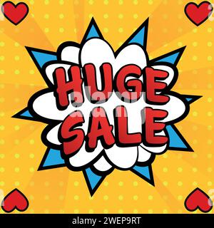 flash sales pop art huge sales text pop vector image Stock Vector