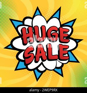 flash sales pop art huge sales text pop vector image Stock Vector