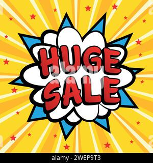 flash sales pop art huge sales text pop vector image Stock Vector