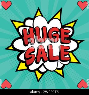 flash sales pop art huge sales text pop vector image Stock Vector