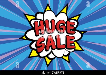 flash sales pop art huge sales text pop vector image Stock Vector