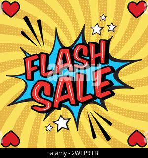 flash sales pop art huge sales text pop vector image Stock Vector