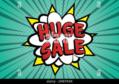 flash sales pop art huge sales text pop vector image Stock Vector