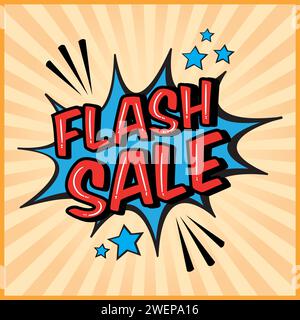 flash sales pop art huge sales text pop vector image Stock Vector