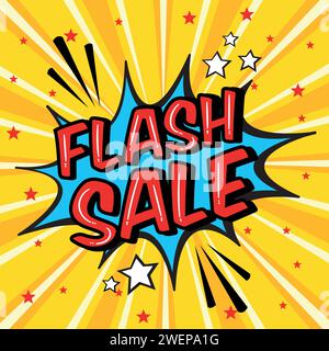 flash sales pop art huge sales text pop vector image Stock Vector