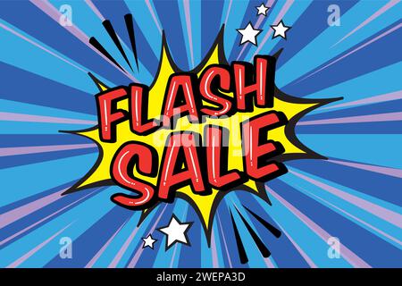 flash sales pop art huge sales text pop vector image Stock Vector
