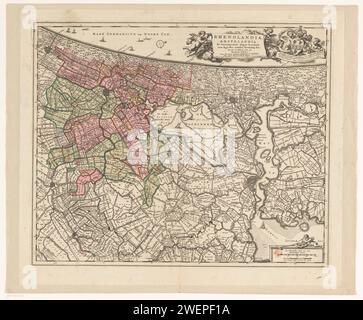 Map of Rijnland and Amstelland, Anonymous, 1720 - 1775 print Map of ...