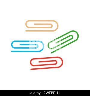 Paper Clip Icon Set Vector Illustration Stock Vector